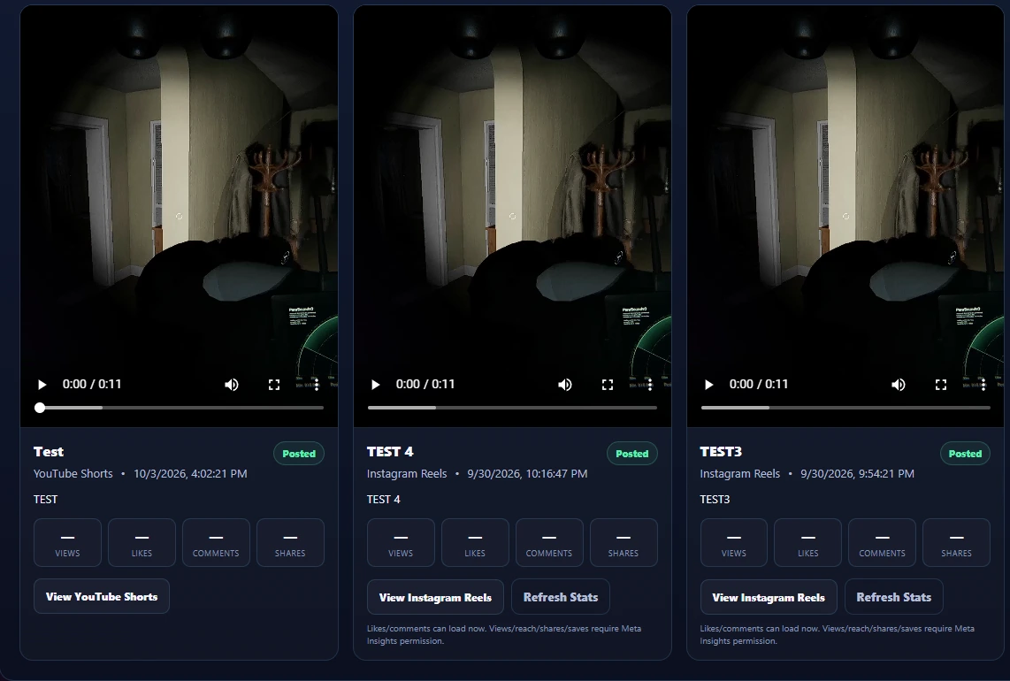 Nyx Social Autopilot Posts page